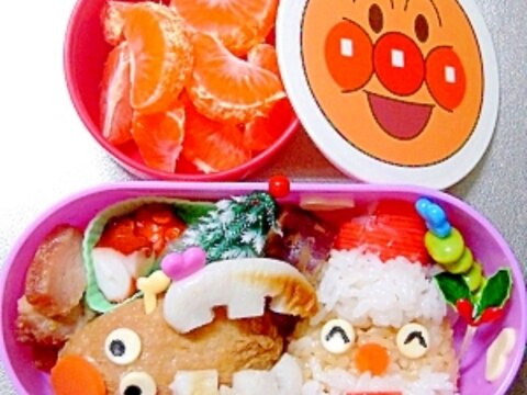 (*^。^*)トナカイ＆サンタ弁当♪